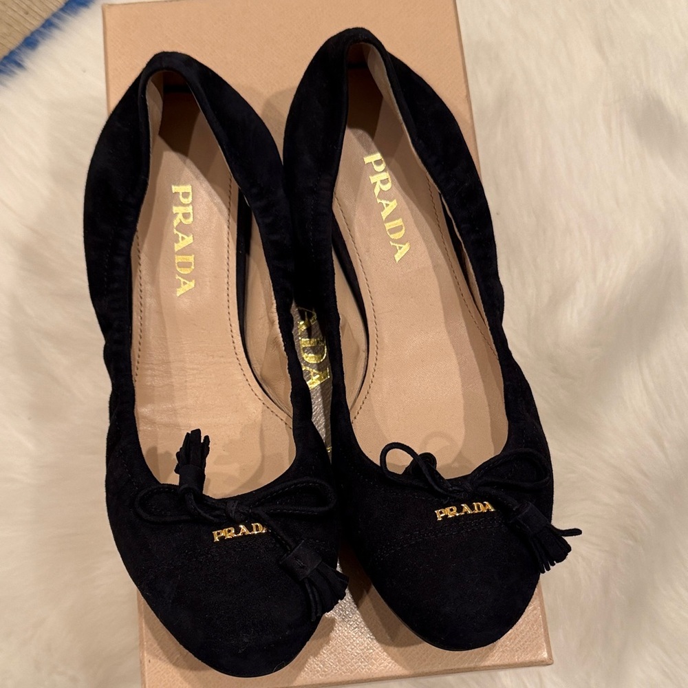 Prada Women's Black Suede Loafers